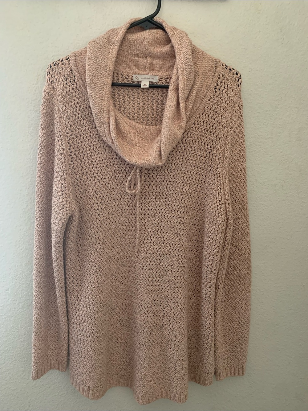 Dressbarn Cozy Knit Cowl Neck Sweater - Blush